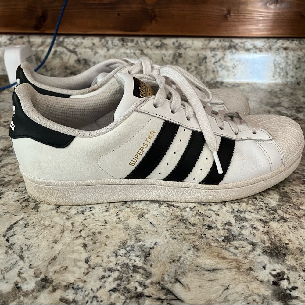 Adidas Superstar White and Black Sneakers womens size 9